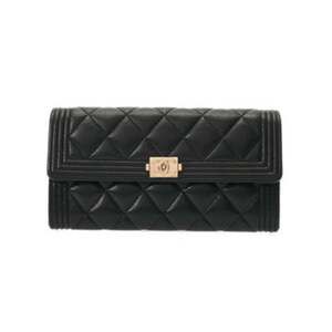 Chanel Black Boy Chanel Bi-fold Long